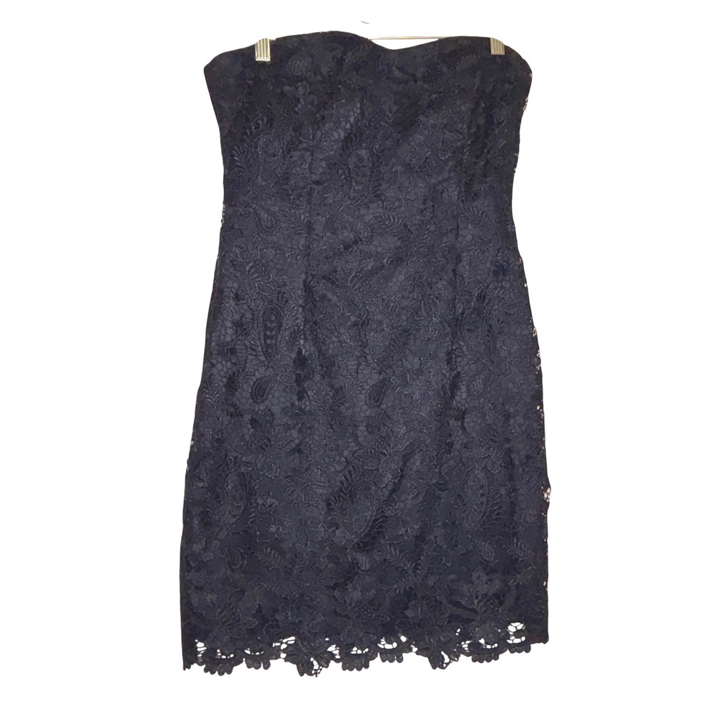 Adriana Papell Navy Blue Lace Strapless Sheath Cocktail Dress women's‎ 6